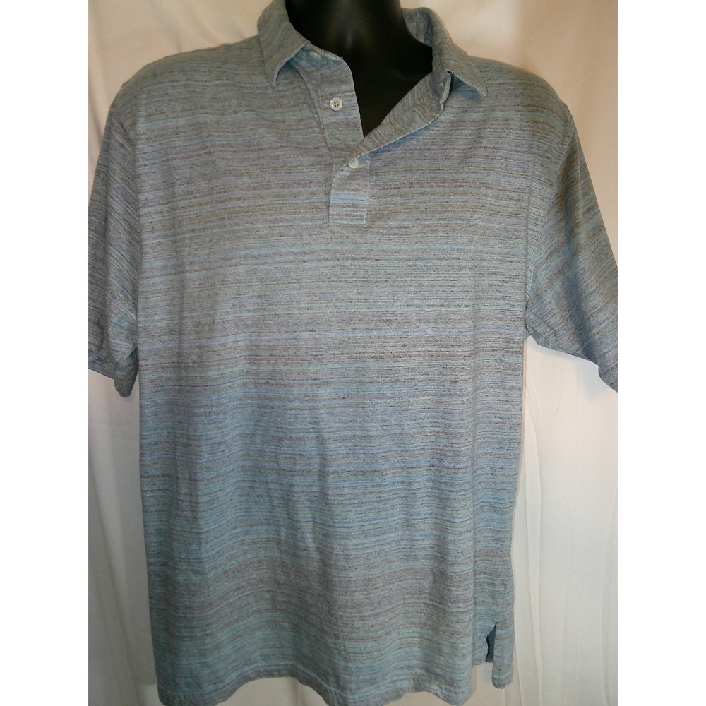 F/X Fusion Activewear Polo‎ Shirt Heathered Pullover Lightweight  Size L